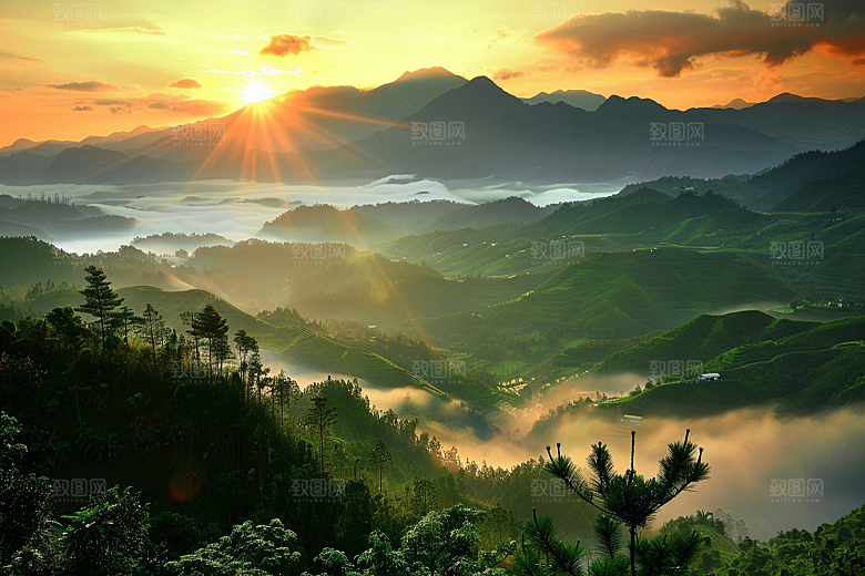 日出风景美景摄影图