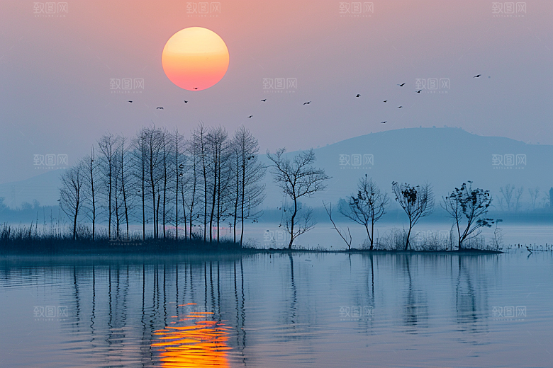 日出光线风景摄影图