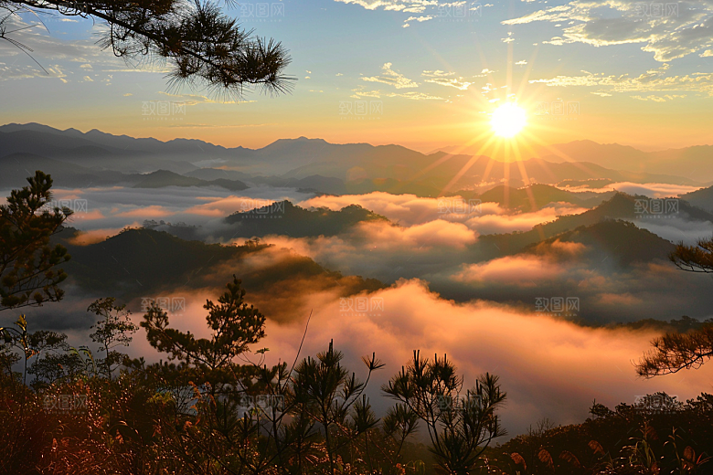 日出美景旅行摄影图