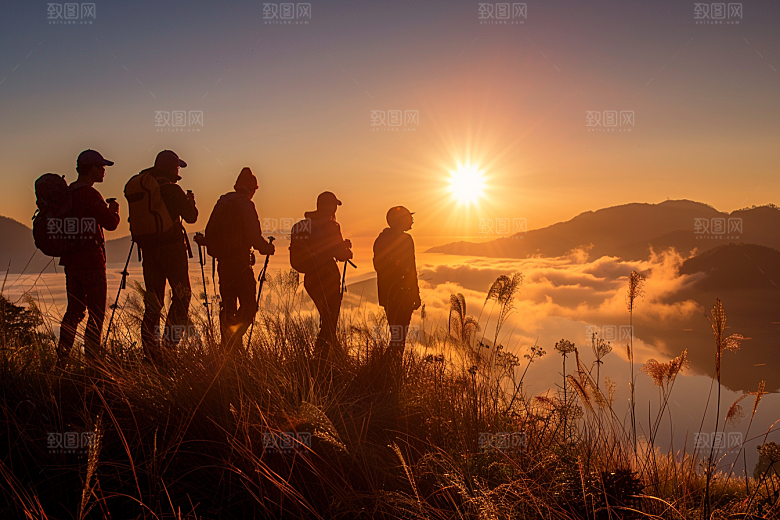 日出清晨美景摄影图