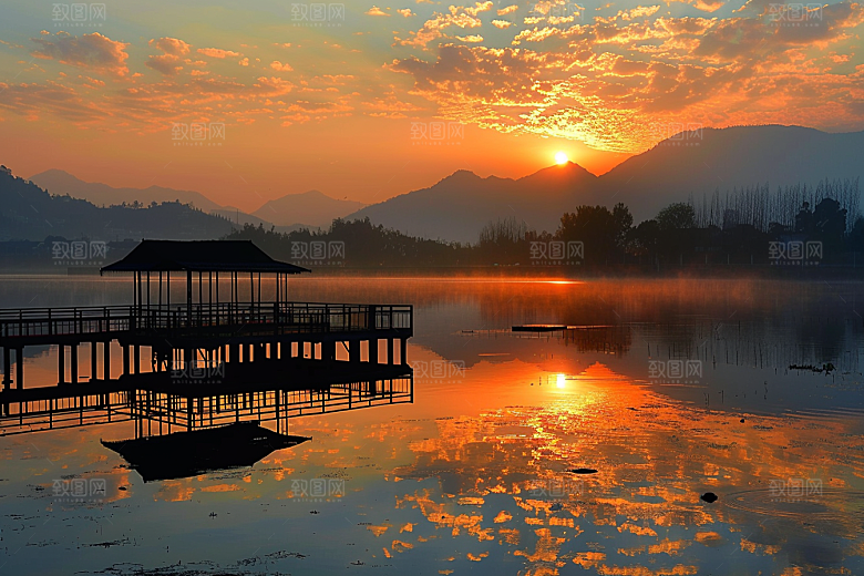 日出风景自然摄影图