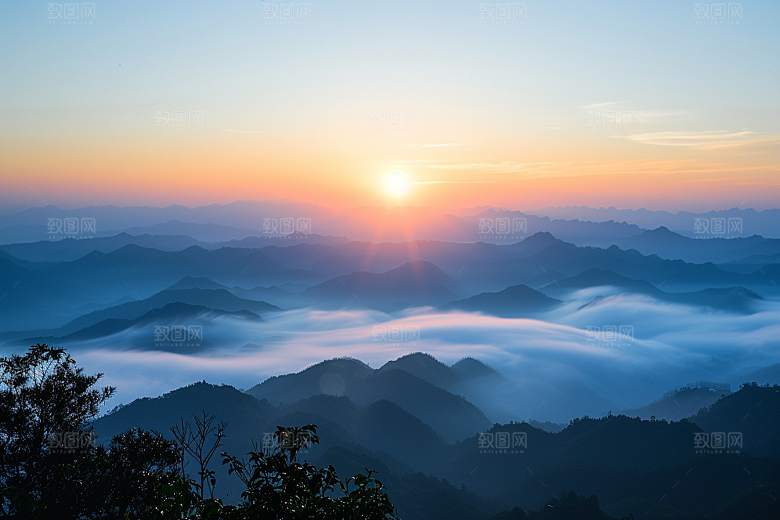日出光线旅行摄影图