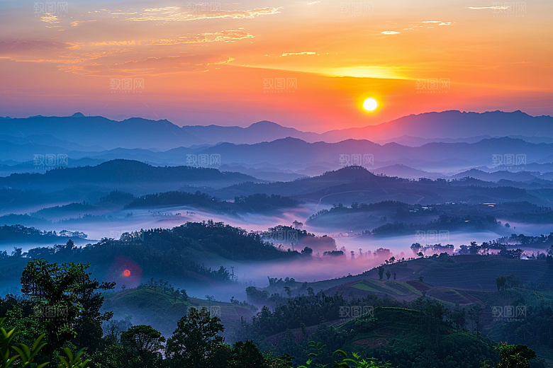 日出美景太阳摄影图