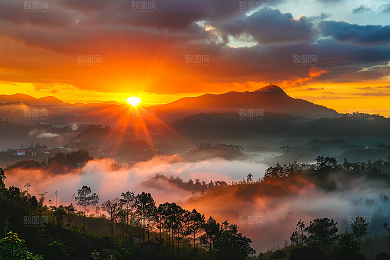 日出旅行清晨摄影图