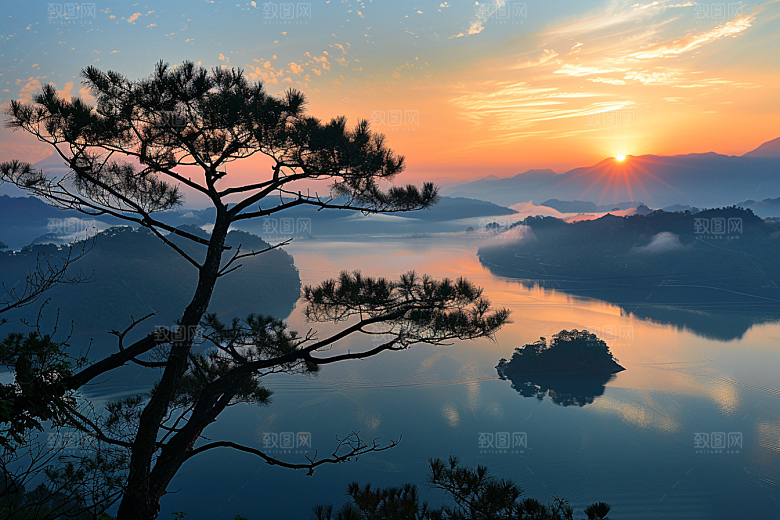 日出清晨旅游摄影图