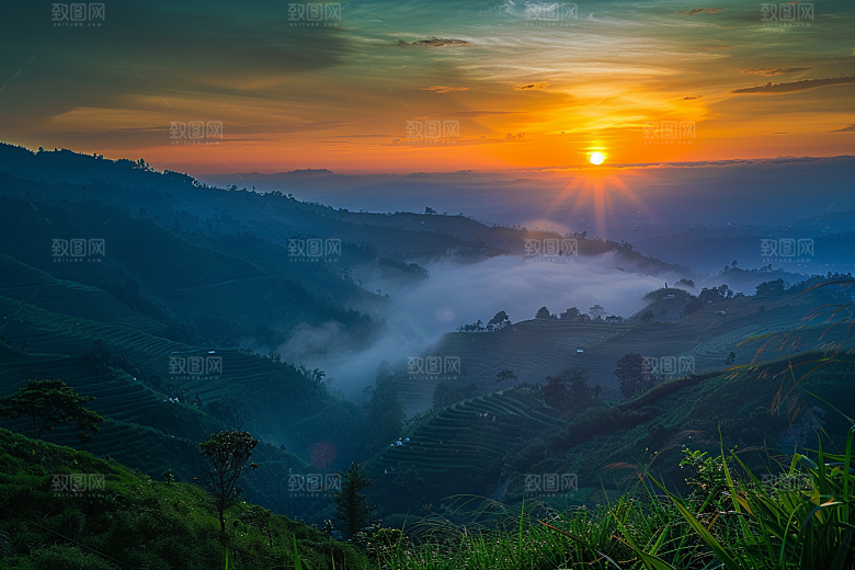 日出晨曦美景摄影图