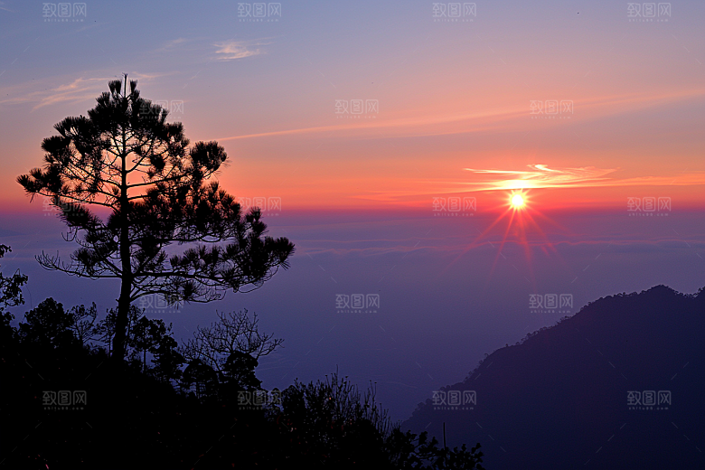 日出旅游清晨摄影图