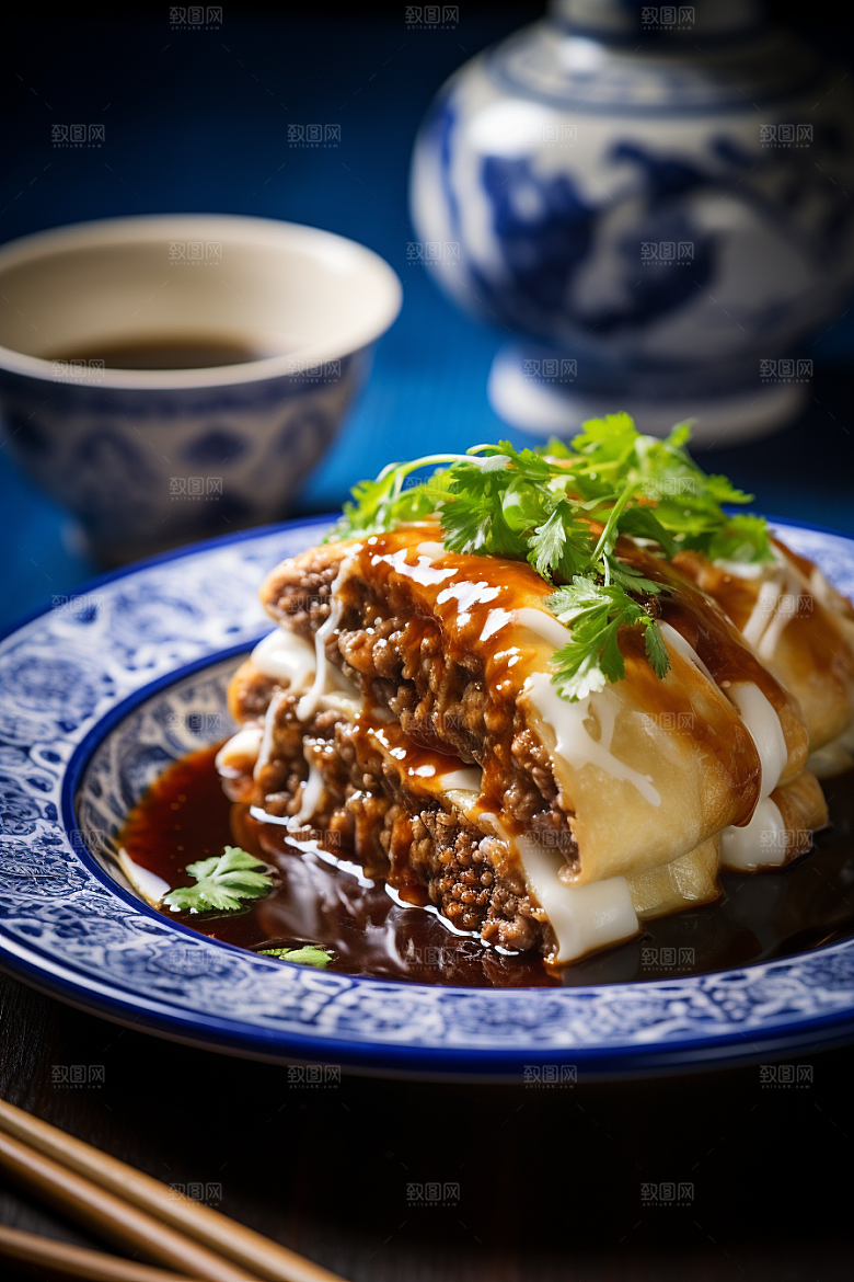 陕西肉夹馍西北白吉馍摄影图