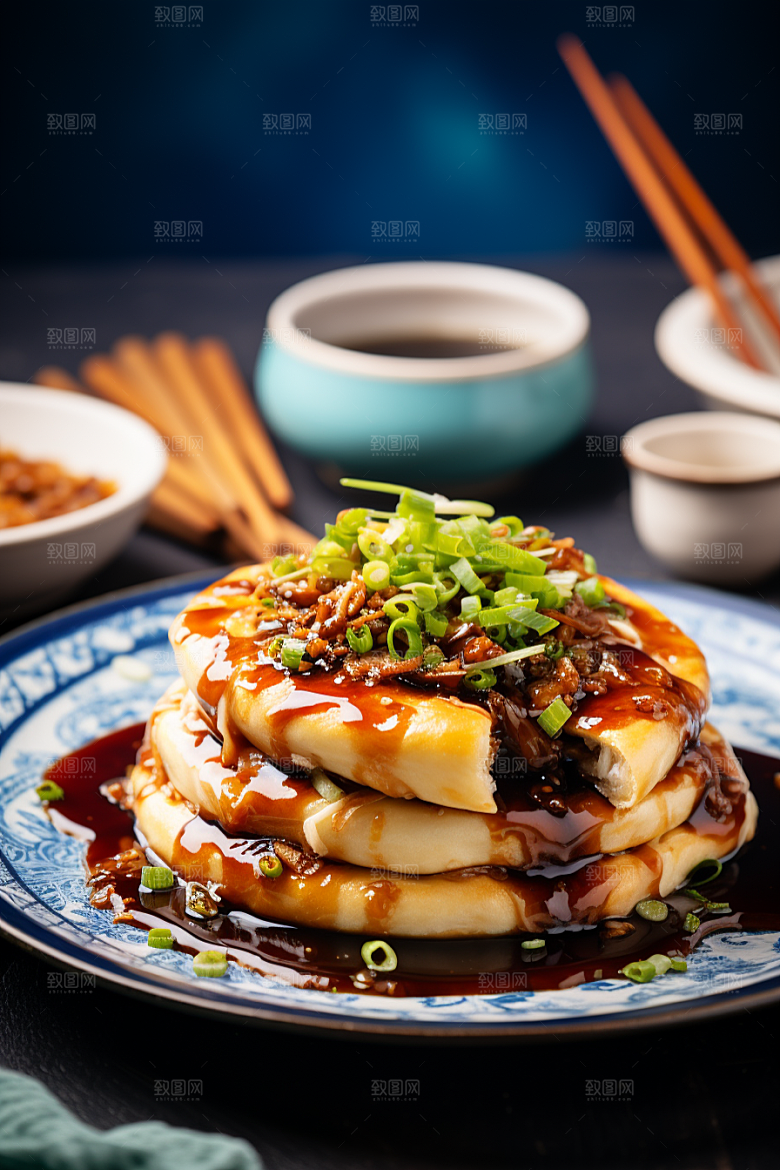 陕西肉夹馍美味地方小吃摄影图