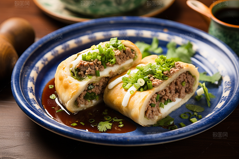 陕西肉夹馍美味碳水摄影图