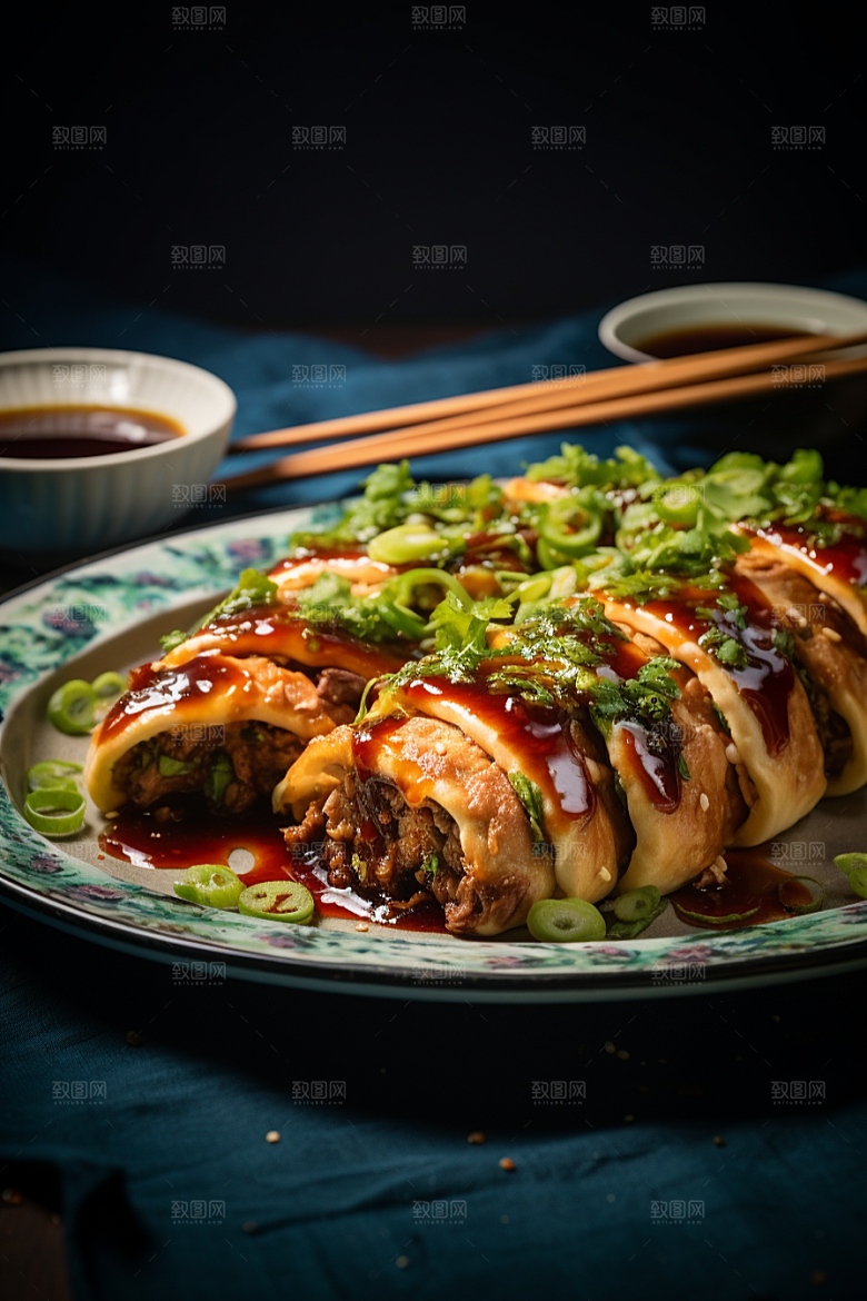 陕西肉夹馍碳水美食摄影图