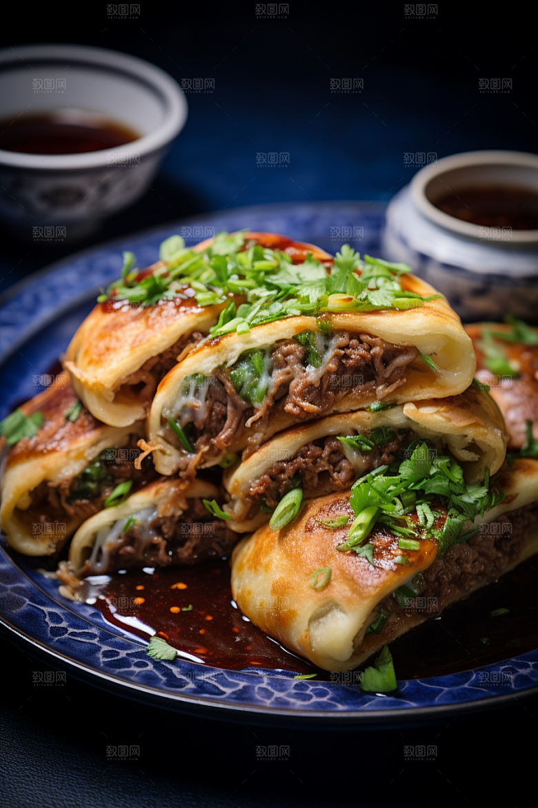 陕西肉夹馍地方小吃碳水摄影图
