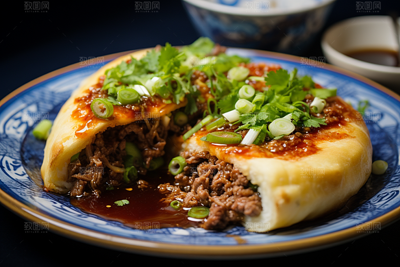 陕西肉夹馍西北美食摄影图