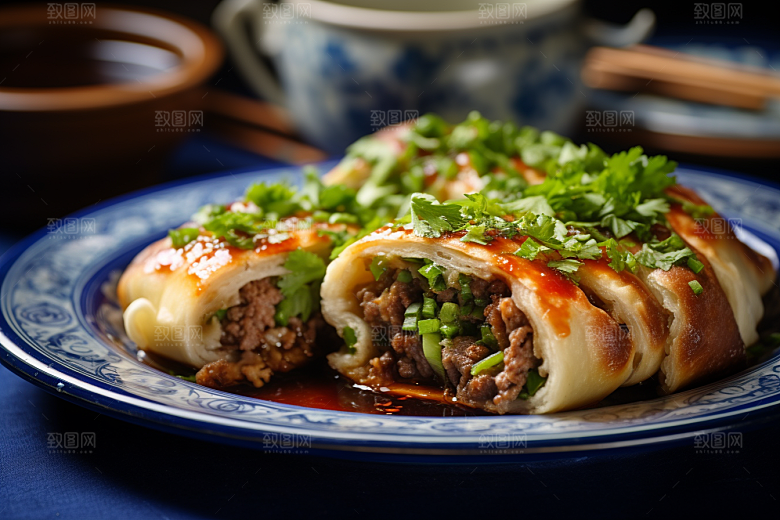 陕西肉夹馍西北白吉馍摄影图
