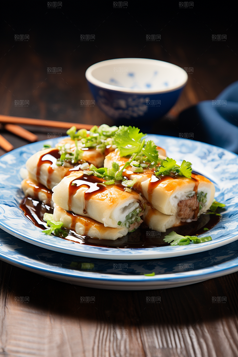 陕西肉夹馍美食白吉馍摄影图