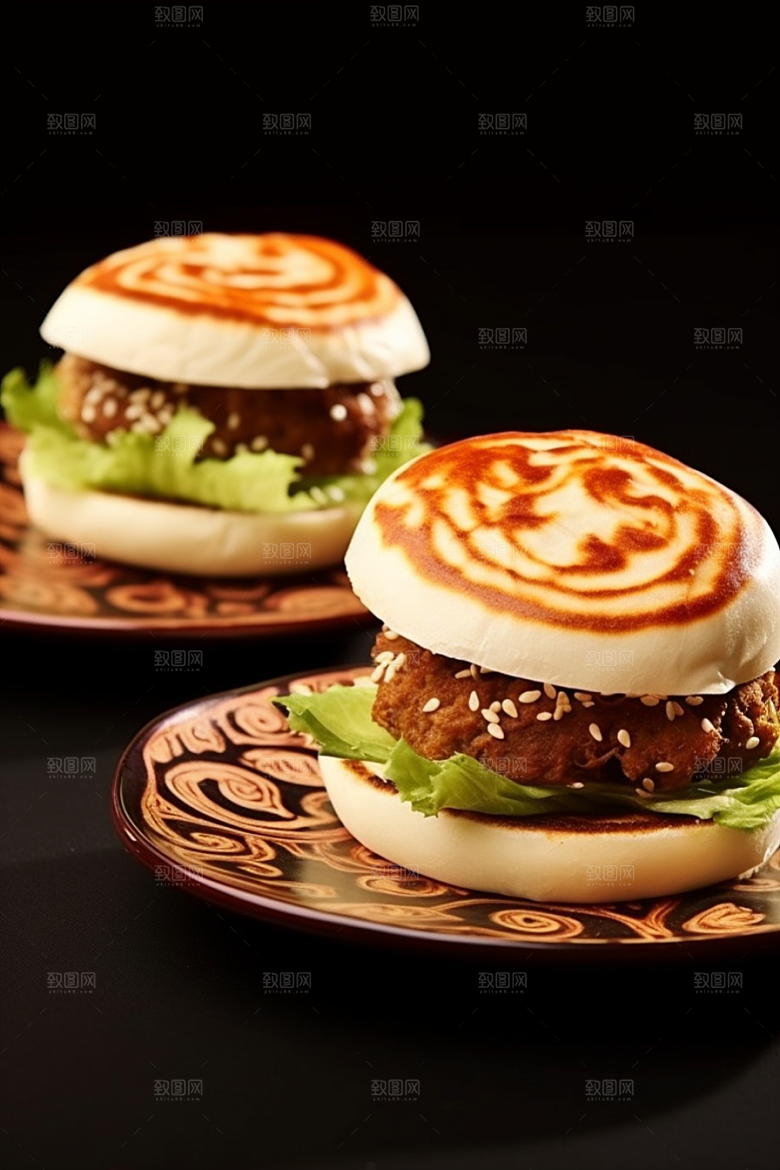 陕西肉夹馍高清碳水摄影图