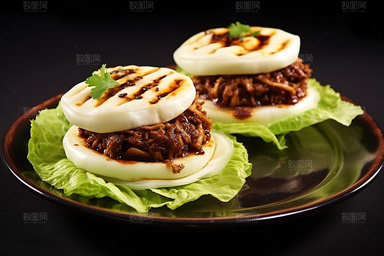 陕西肉夹馍西北美味摄影图