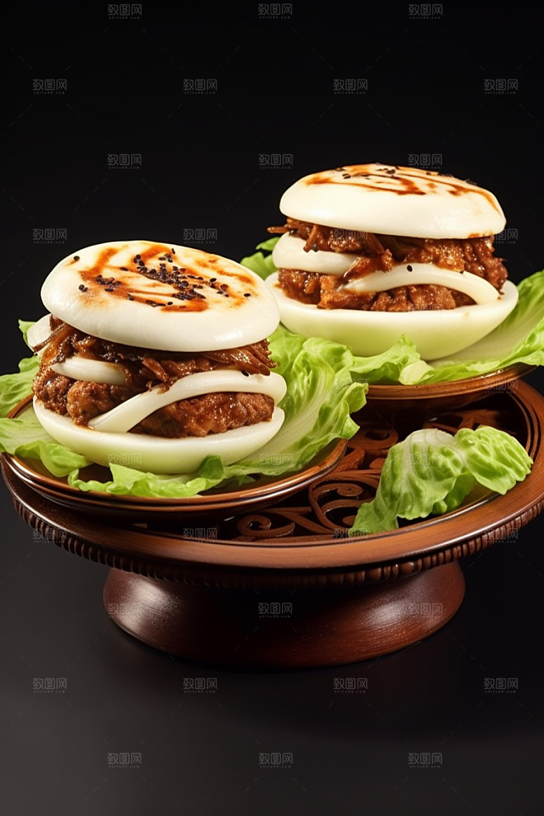 陕西肉夹馍高清碳水摄影图