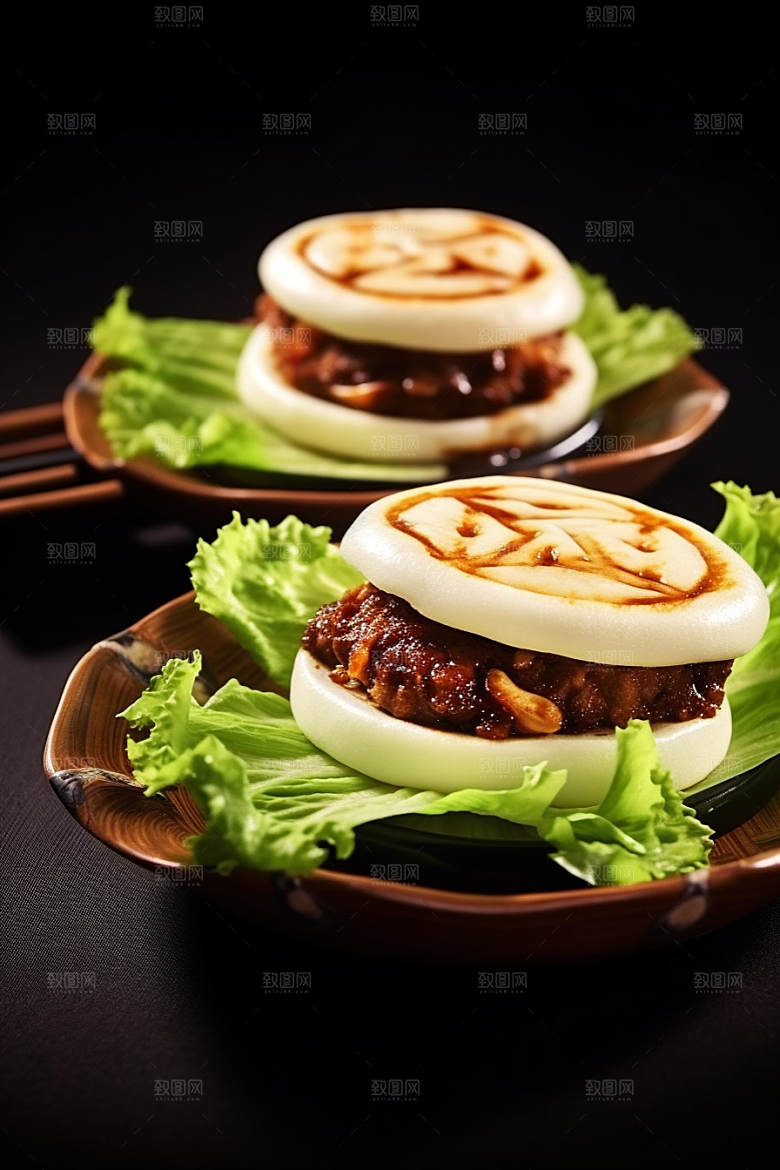 陕西肉夹馍美味高清摄影图