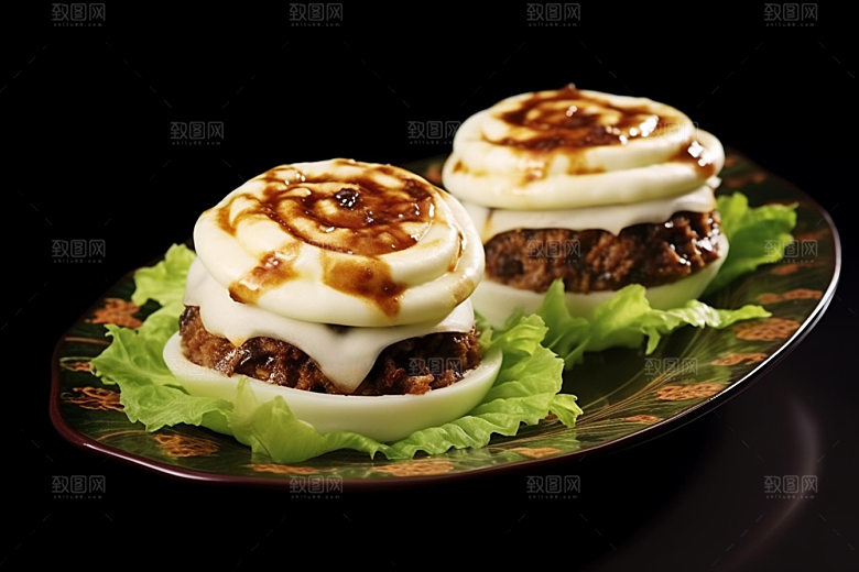 陕西肉夹馍美味地方小吃摄影图