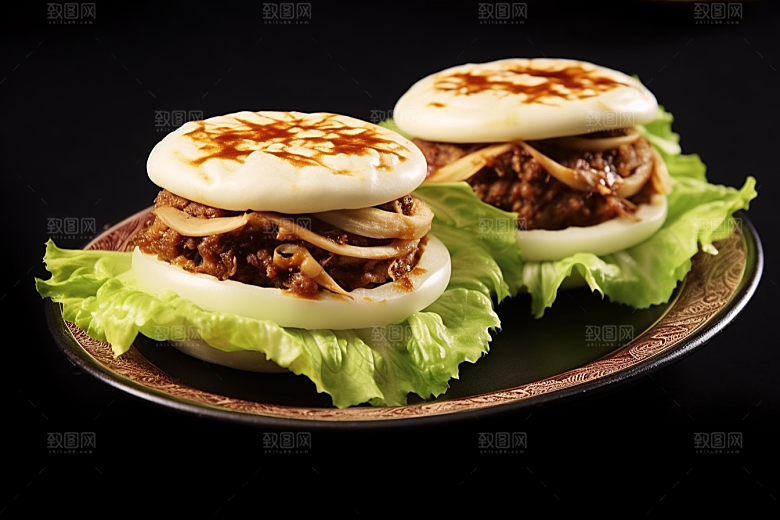 陕西肉夹馍白吉馍西北摄影图