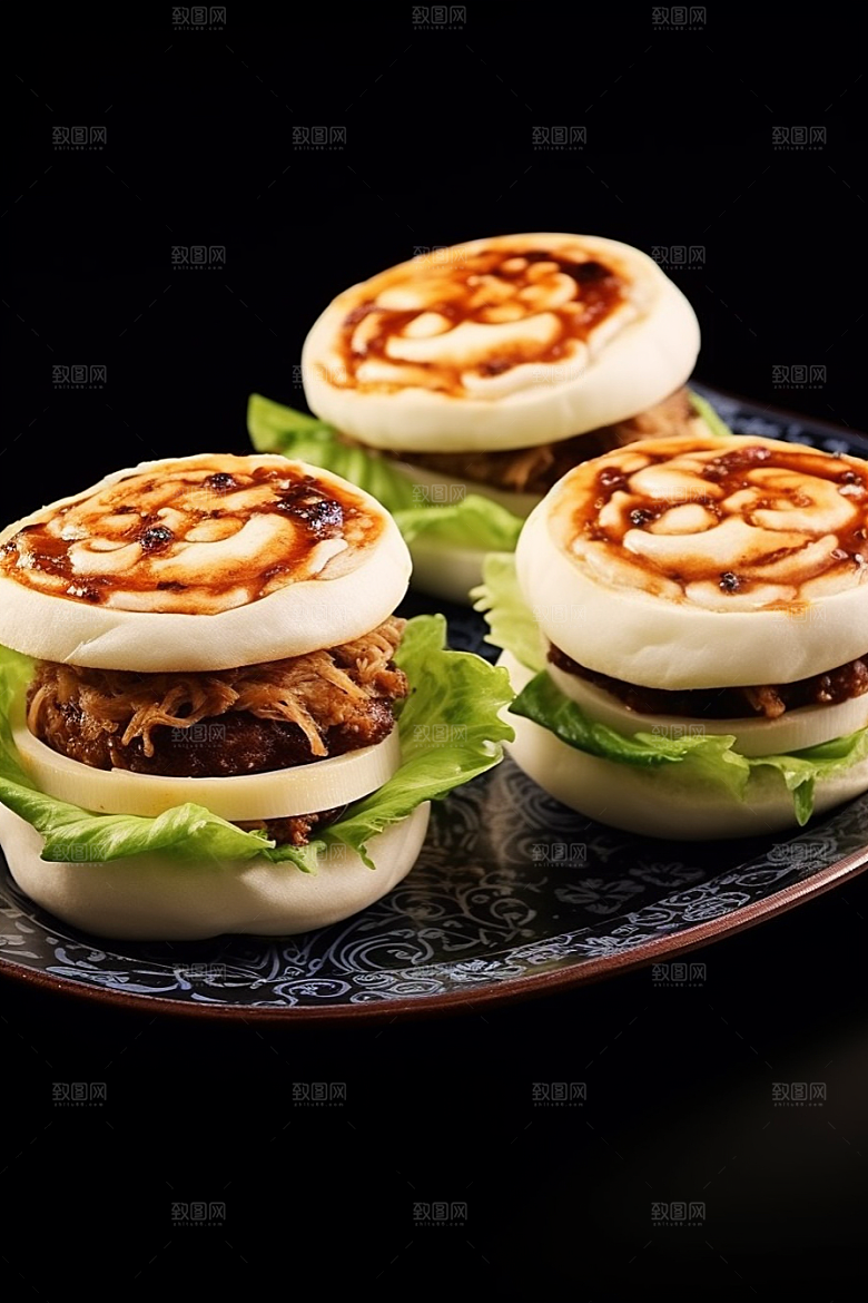 陕西肉夹馍高清美食摄影图