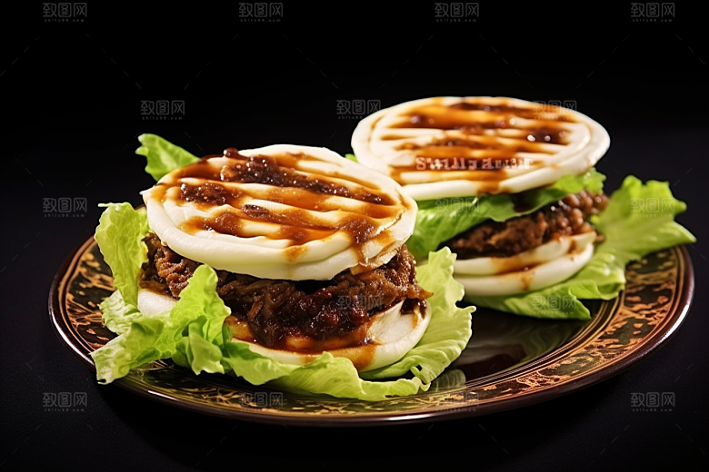 陕西肉夹馍西北美味摄影图