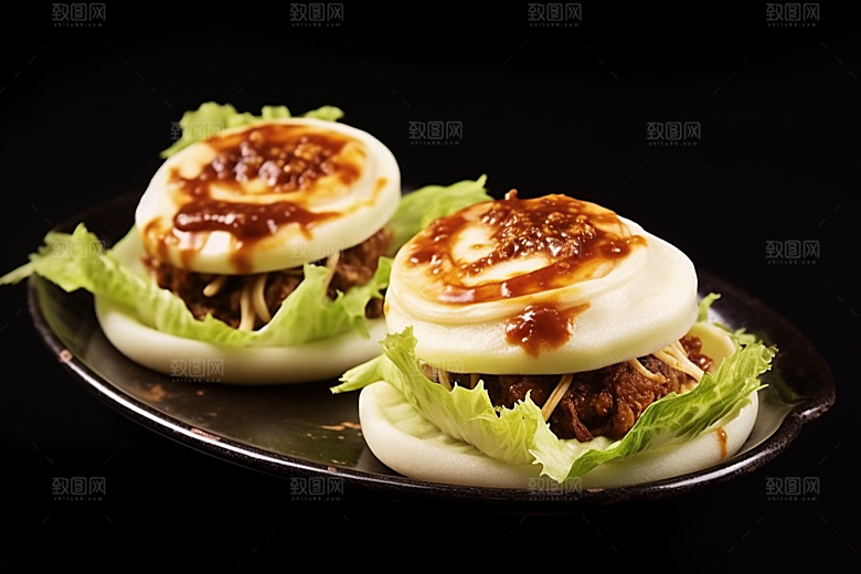 陕西肉夹馍地方小吃美食摄影图