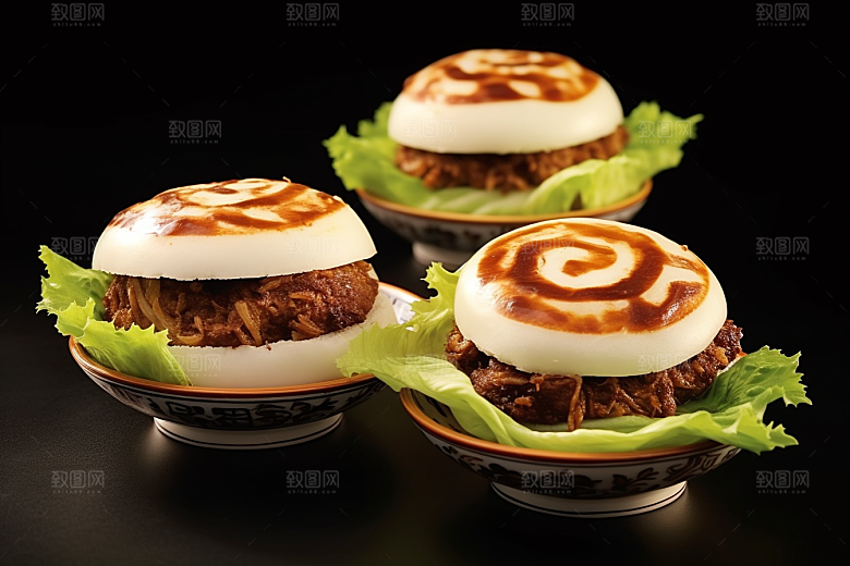 陕西肉夹馍高清美食摄影图