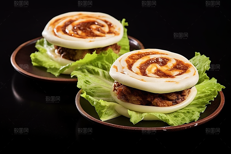 陕西肉夹馍地方小吃美食摄影图