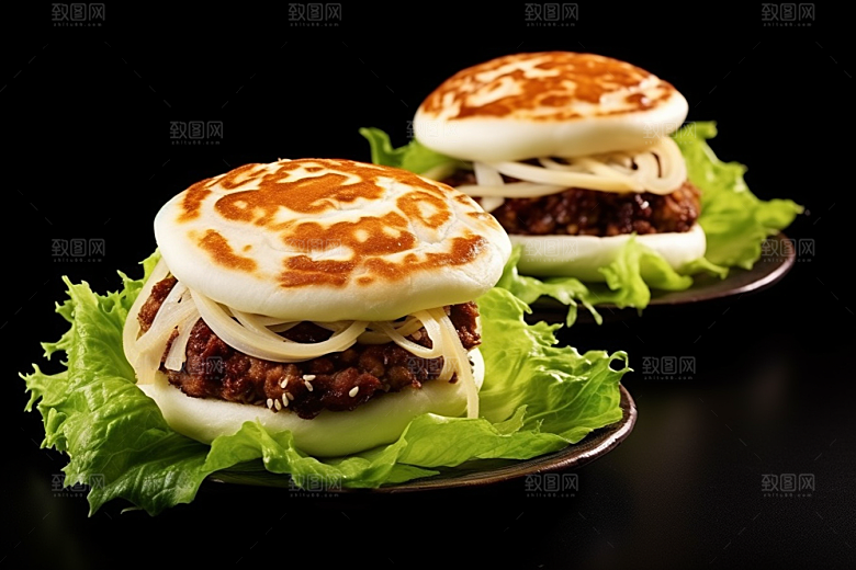 陕西肉夹馍白吉馍西北摄影图