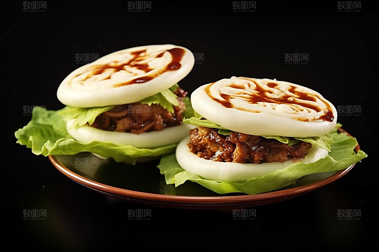 陕西肉夹馍地方小吃碳水摄影图