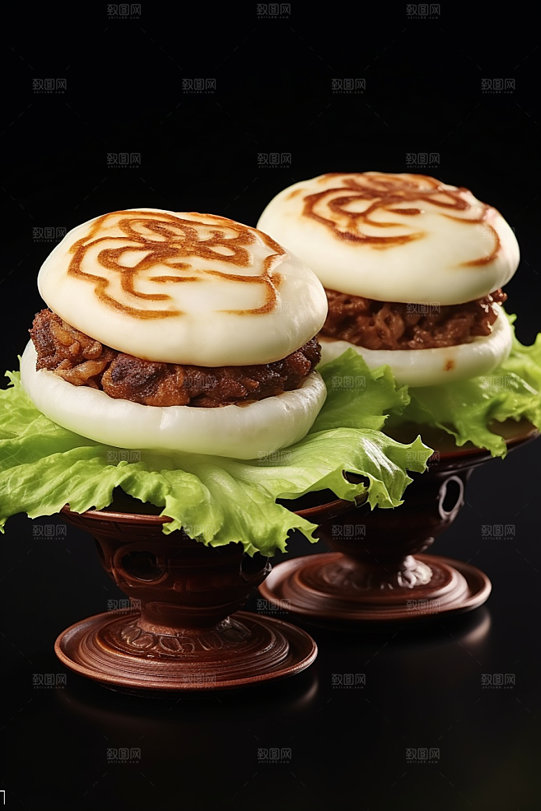 陕西肉夹馍美味碳水摄影图