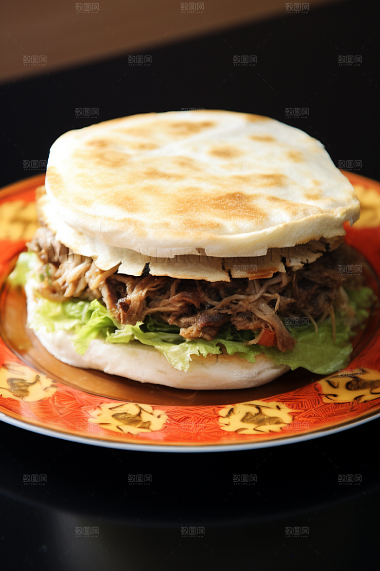 陕西肉夹馍高清美味摄影图