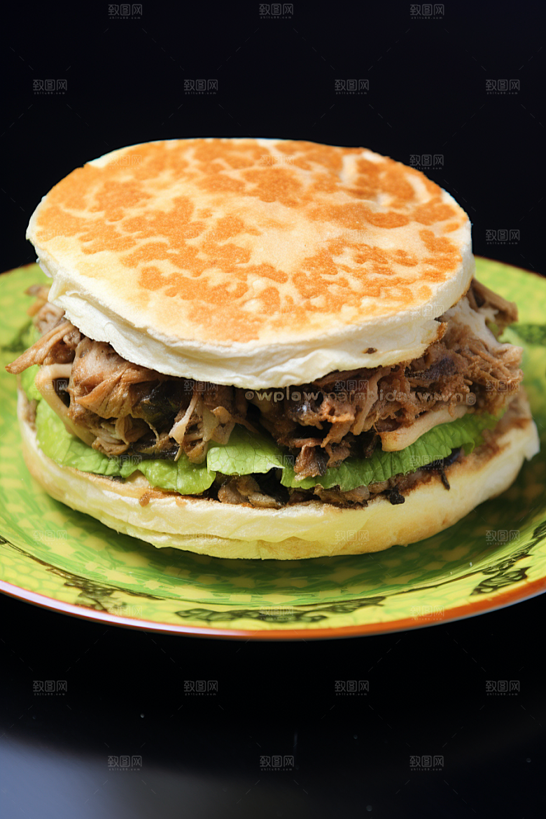 陕西肉夹馍美食高清摄影图
