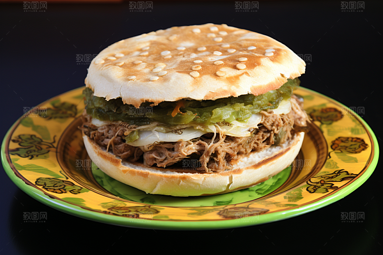 陕西肉夹馍美味美食摄影图