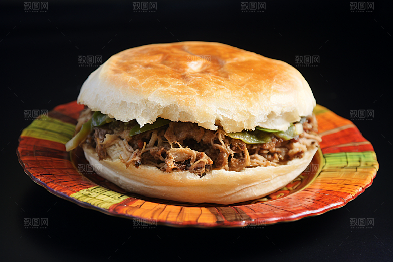 陕西肉夹馍美味美食摄影图