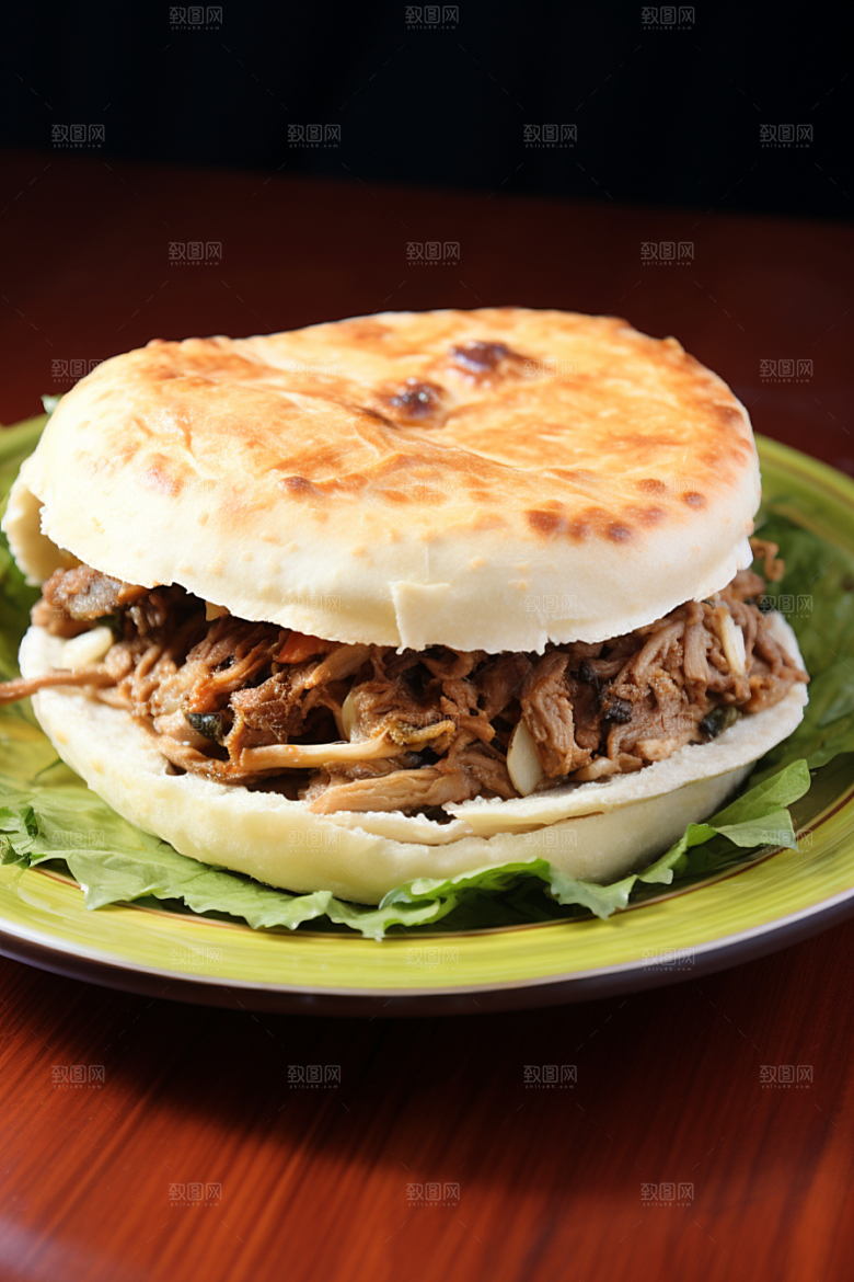 陕西肉夹馍碳水西北摄影图