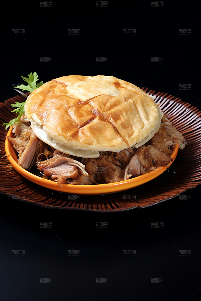 陕西肉夹馍美食地方小吃摄影图