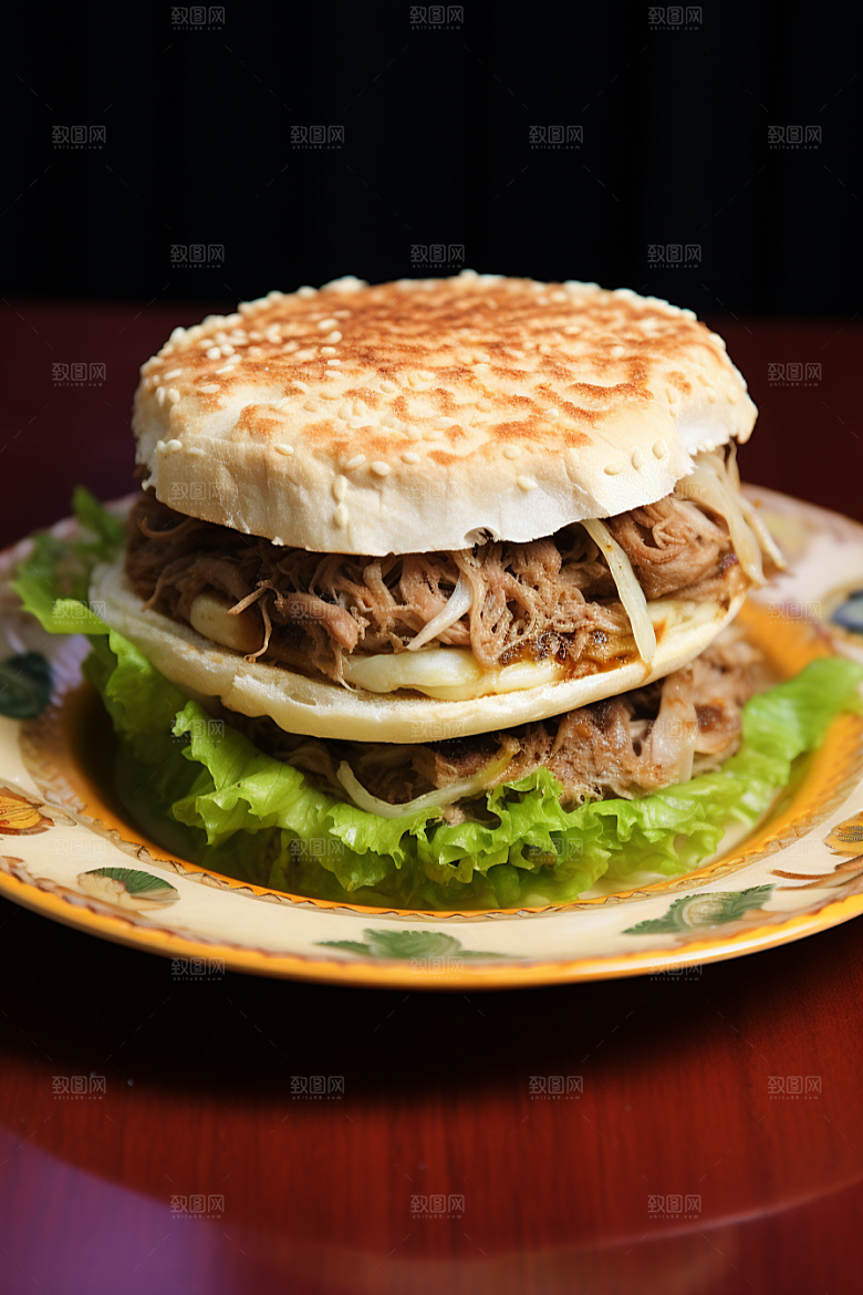 陕西肉夹馍高清地方小吃摄影图