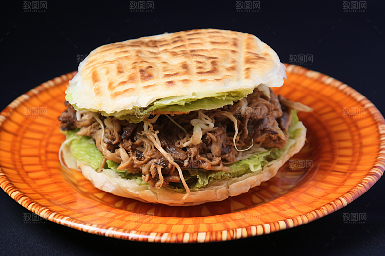 陕西肉夹馍地方小吃西北摄影图