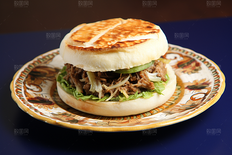 陕西肉夹馍美味美食摄影图