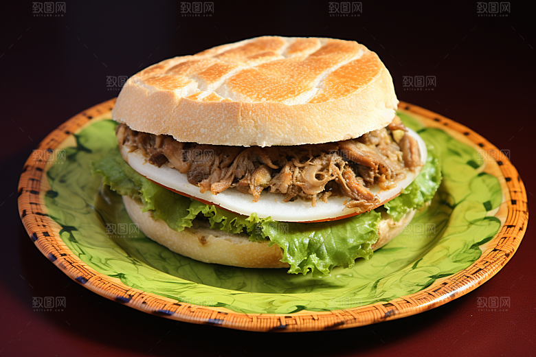 陕西肉夹馍高清白吉馍摄影图