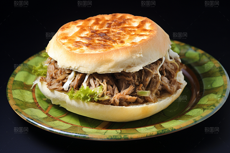 陕西肉夹馍高清碳水摄影图