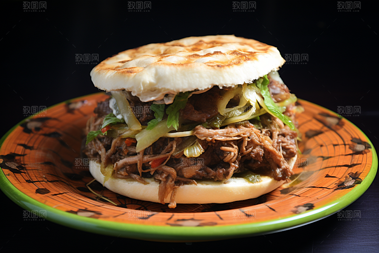 陕西肉夹馍美味地方小吃摄影图