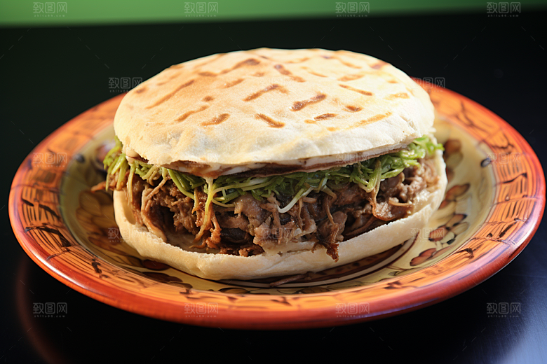 陕西肉夹馍西北白吉馍摄影图