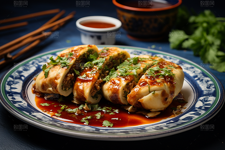 陕西肉夹馍高清白吉馍摄影图