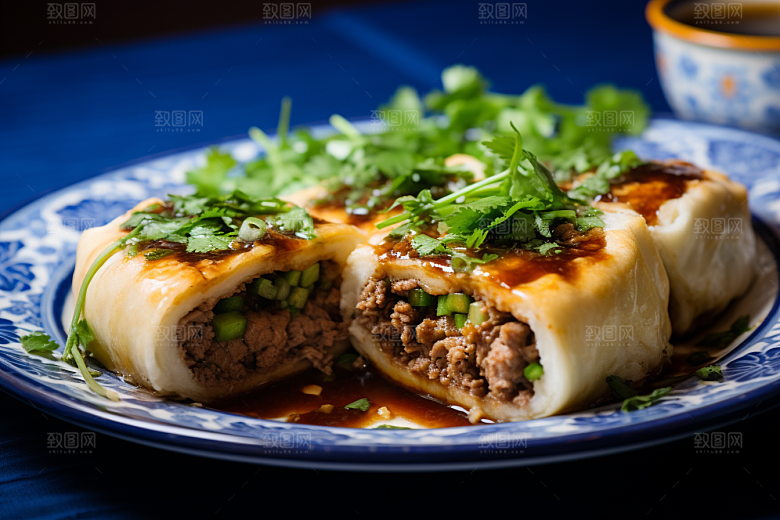 陕西肉夹馍地方小吃碳水摄影图