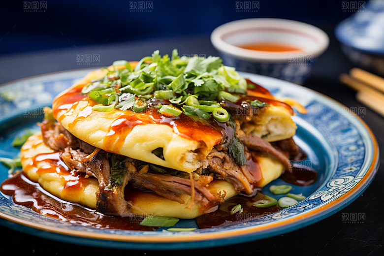 陕西肉夹馍西北白吉馍摄影图