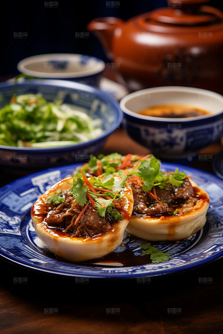 陕西肉夹馍美食美味摄影图